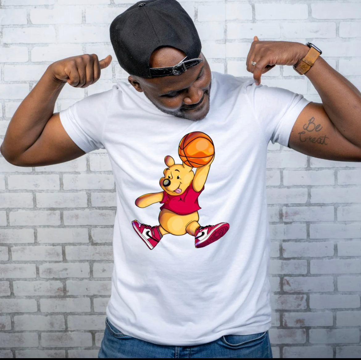 Pooh Men’s and Women’s Jumpman Tee